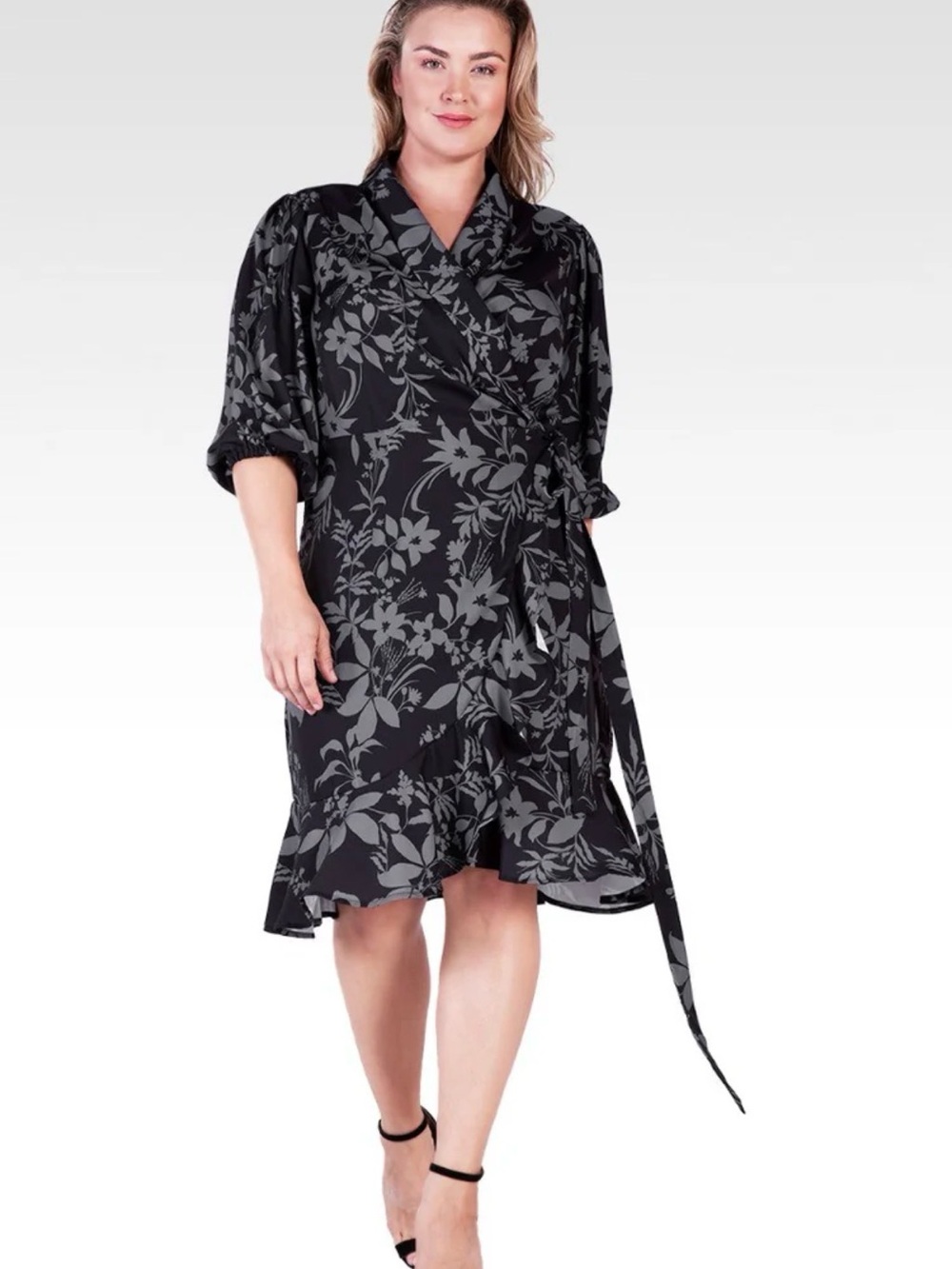 Standards & Practices Kylie Ruffle Wrap Floral Dress